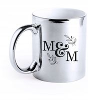 Elegancki złoty srebrny Kubek z grawerem PREZENT NA ROCZNICE