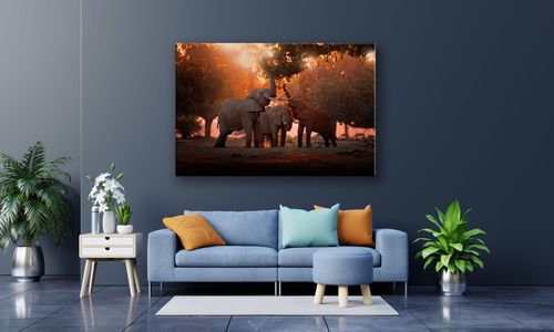 OBRAZ NA PŁÓTNIE 092 Słonie 100x70cm na Arena.pl