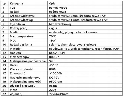 Pompa obiegowa DC 12V 800l/h ZYW680 1/2" na Arena.pl