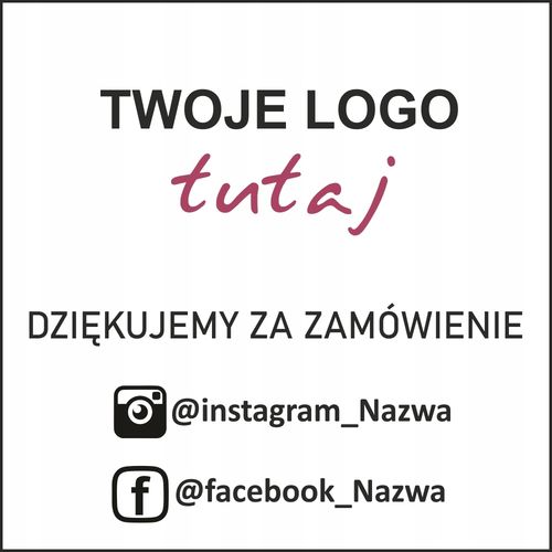 naklejki DZIĘKUJEMY ZA ZAMÓWIENIE z LOGO 100szt na Arena.pl