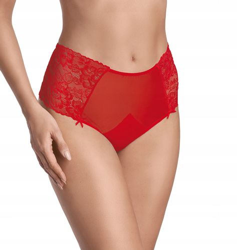 Ewana 079 Koronkowe Szorty Biodrówki Czerwony L na Arena.pl