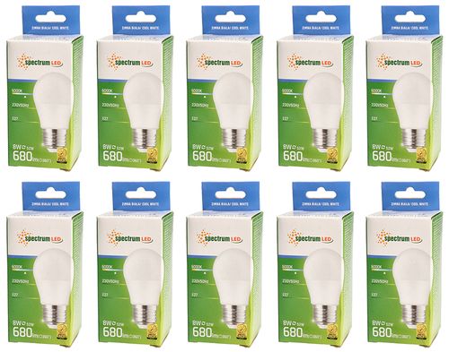 Żarówka LED kulka E27 230V 8W zimna CW WOJ+14219_8W 10 SZTUK SPECTRUM LED na Arena.pl