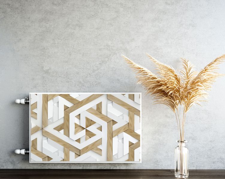 Osłona MAGNETYCZNA Na Kaloryfer Abstrakcja Mozaika Drewno 90cm x 60cm zdjęcie 5