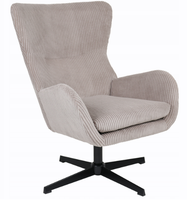 Fotel wypoczynkowy Martin taupe sztruks obrotowy wygodny do salonu