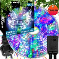 KOLOROWY WĄŻ ŚWIETLNY 30M 720LED ZEWNĘTRZNY LAMPKI DEKORACJA ŚWIĄTECZNA