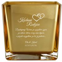 Wazon prezent dla RODZICÓW w dniu ślubu TWÓJ NAPIS