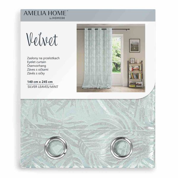 CURT/AH/VELVET/SILVERLEAVES/MINT/140X245 zdjęcie 5
