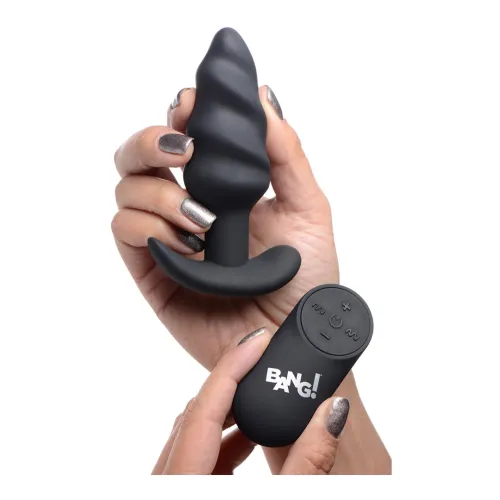 Vibrating Silicone Swirl Butt Plug with Remote Control Xr Brands na Arena.pl