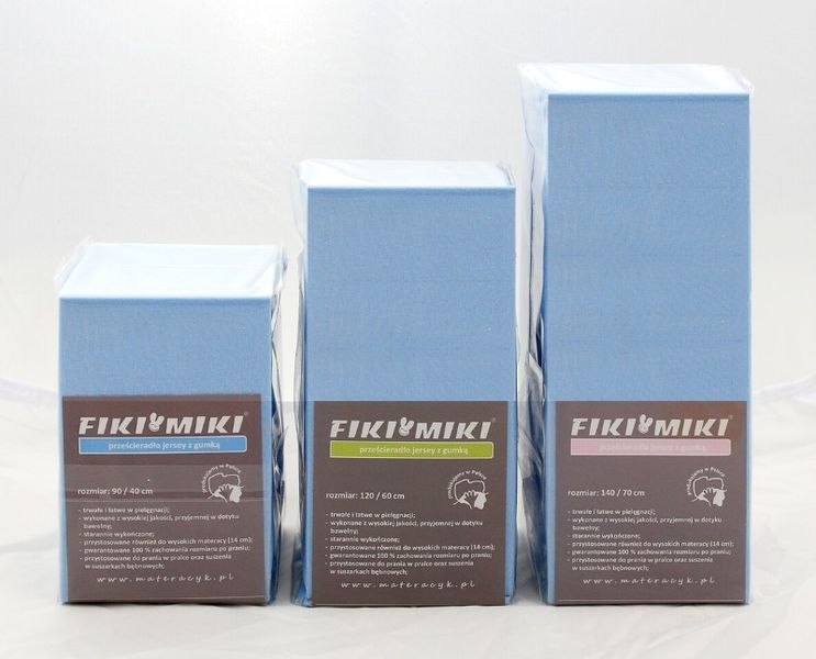 FIKI MIKI Prześcieradło Jersey 120x60 Błękitne zdjęcie 2
