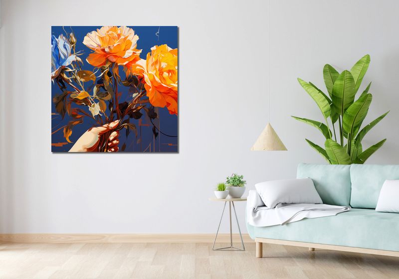 Obraz 100x100cm Żywy Uścisk zdjęcie 2