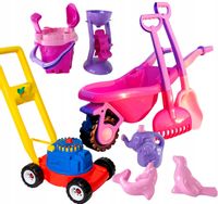 HEMAR Duża taczka do piasku kosiarka +foremki 8 el