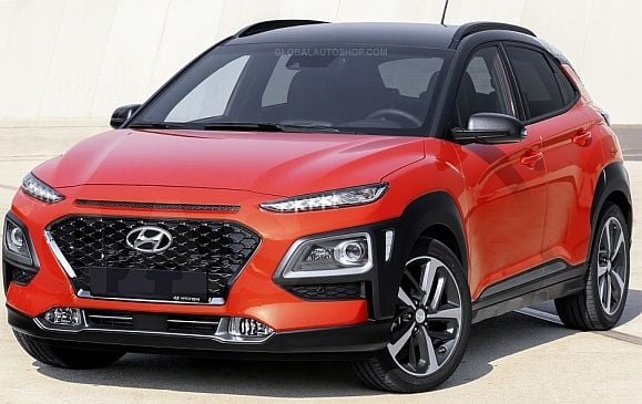 Hyundai Kona -Chromowane Listwy Grill Chrom Atrapy Zderzaka Tuning zdjęcie 1