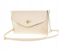 Laura Biaggi - torebka wizytowa kopertowa pszczoła jasny beż mat JS152