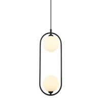 Salonowa lampa wisząca Lupus nad stolik czarna biała