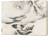 Obraz 90x70cm Snowscape, Kōno Bairei Japoński Vintage do Salonu