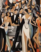 Plakat 40x50cm Bal w Art Deco