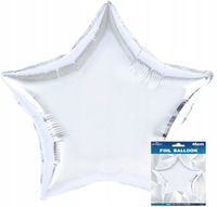 BALON FOLIOWY GWIAZDKA SREBRNE DEKORACJA URODZINOWA NA PRZYJĘCIE 3D