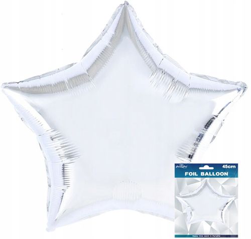 BALON FOLIOWY GWIAZDKA SREBRNE DEKORACJA URODZINOWA NA PRZYJĘCIE 3D na Arena.pl