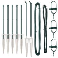 Słupki ogrodzeniowe 7 pcs Zielony Ø32mm 80 cm