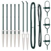 Słupki ogrodzeniowe 7 pcs Zielony Ø32mm 80 cm