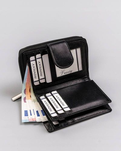 skórzany portfel damski z systemem rfid protect - rovicky na Arena.pl