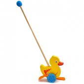 Drewniany Pchacz Kaczuszka na patyku