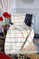 Koc bawełniano-akrylowy 150x200 KRATA EKRI 0771-1