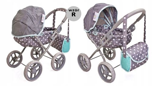 Wózek dla lalek GŁĘBOKI GONDOLA - SKŁADANY DASZEK - DUŻE KOŁA + TORBA Doris na Arena.pl
