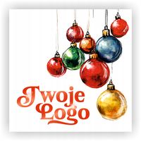 Magnes świąteczny z logo Personalizowany upominek firmowy reklamowy 5x5 cm