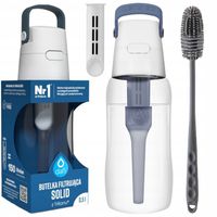 Butelka Bidon Dafi Solid 0,5 jeansowa zestaw ze szczoteczką do mycia