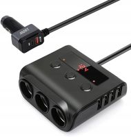 ROZDZIELACZ SAMOCHODOWY ADAPTER 9w1 180W 6xUSB 3xPort ZAPALNICZKA SOLIDNY