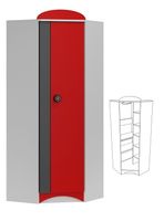 SUPER CAR N27 szafa narożna dziecięca 70x70 w.190