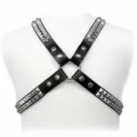 leather body - uprząż skorzana z ćwiekami, regulowana s-xl