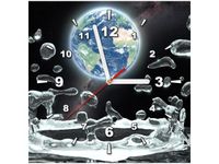 30X30CM ZEGAR ŚWIATOWY PLUSK OBRAZ DREWNO