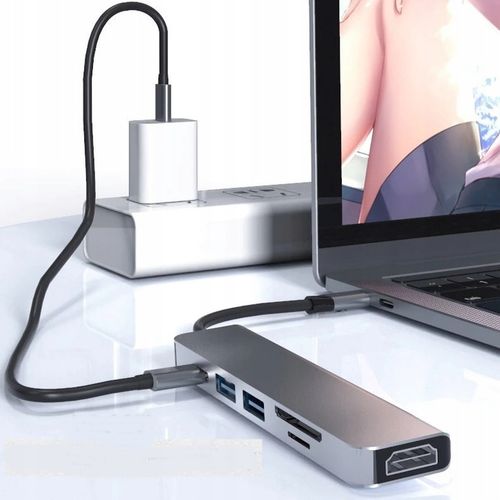 Stacja dokująca USB-C 3.2 HUB 2x USB HDMI czytnik kart SD MINI MACOS WINDOW na Arena.pl