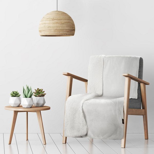 Miękki koc dwustronny TEDY 70X160 biały zdjęcie 3