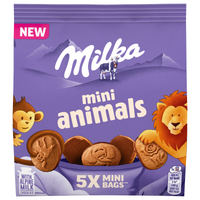 Milka Animals herbatniki w oblane czekoladą mleczną 5x19,9g 99.5 g