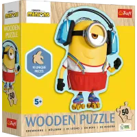 Puzzle 50 Drewniane Konturowe Szalony Minionek 20239