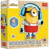 Puzzle 50 Drewniane Konturowe Szalony Minionek 20239