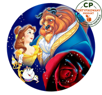 Opłatek na tort Piękna i Bestia