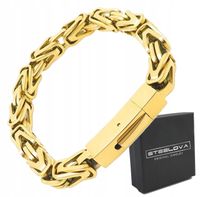 Złota Bransoleta o Splocie Królewskim zapięcie Szufladkowe 8 mm 27,5 cm