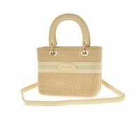 Pierre Cardin - mała torebka koszyk pleciony beżowy WX27-18227