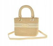 Pierre Cardin - mała torebka koszyk pleciony beżowy WX27-18227