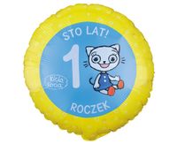 BALON FOLIOWY KICIA KOCIA 1 ROCZEK 18" GODAN