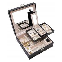 SZKATUŁKA NA BIŻUTERIĘ KUFEREK PUDEŁKO ORGANIZER ELEGANCKI POJEMNY BOX