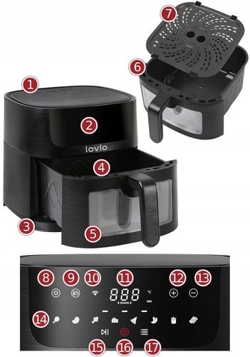 Frytkownica Beztłuszczowa Air Fryer Frytownica piekarnik Smart Tuya 6L na Arena.pl