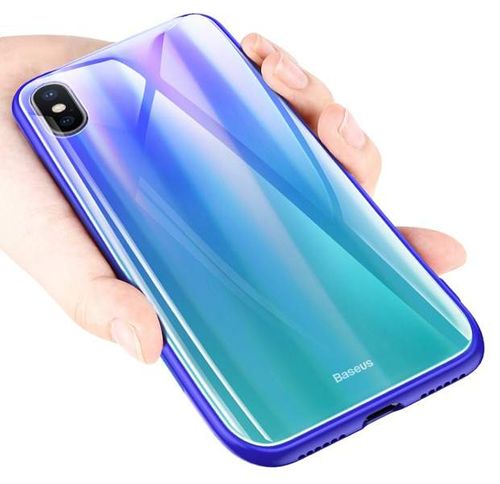 Etui Baseus Luster Case do smartfona iPhone X, niebiesko - zielone na Arena.pl