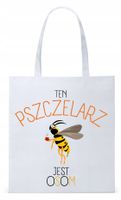 Dla Pszczelarza Na Prezent Torba Eco Biała Shopper Z Nadrukiem Ze Zdjęciem