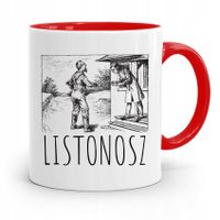 Kubek Czerwony Prezent Dla Listonosza Najlepszy Z Nadrukiem Ze Zdjęciem