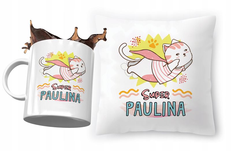 Zestaw Dla Pauliny Poduszka + Kubek Dla Dziecka Z Nadrukiem Ze Zdjęciem zdjęcie 1